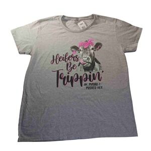 Heifers Be Trippin' T-Shirt Women's XL NWT Farm Humor Country Chic Casual